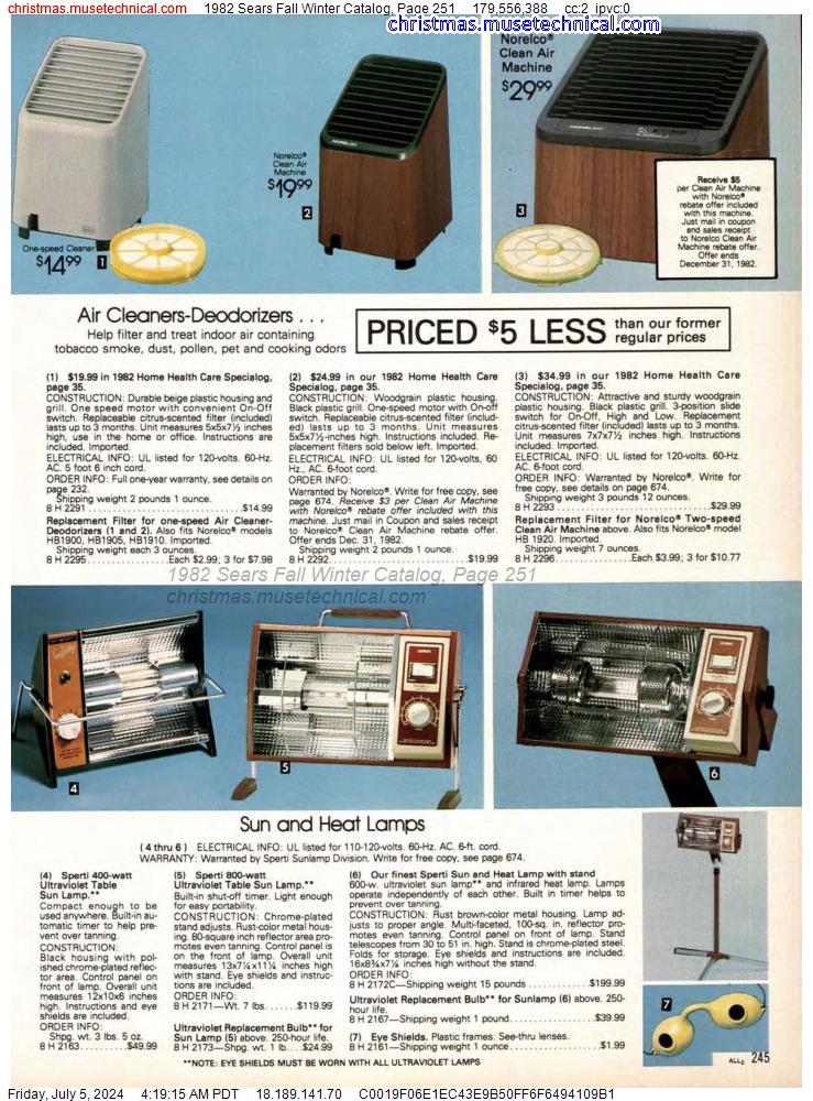 1982 Sears Fall Winter Catalog, Page 251