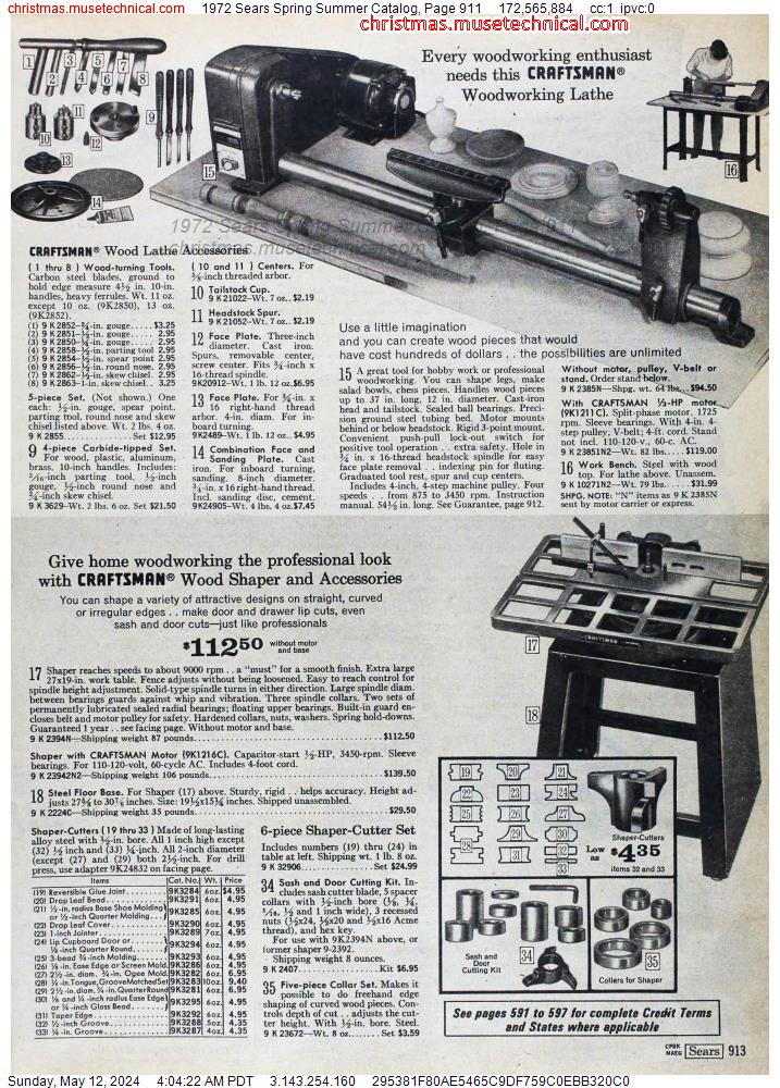 1972 Sears Spring Summer Catalog, Page 911