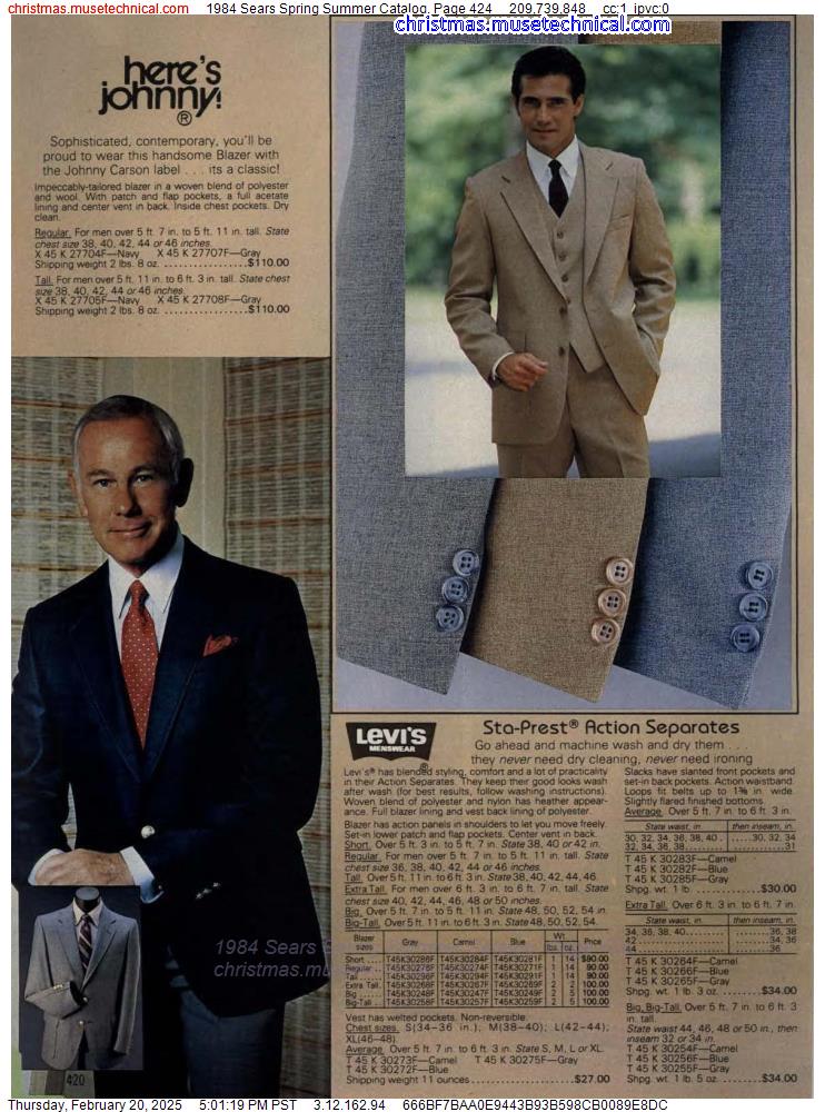 1984 Sears Spring Summer Catalog, Page 424