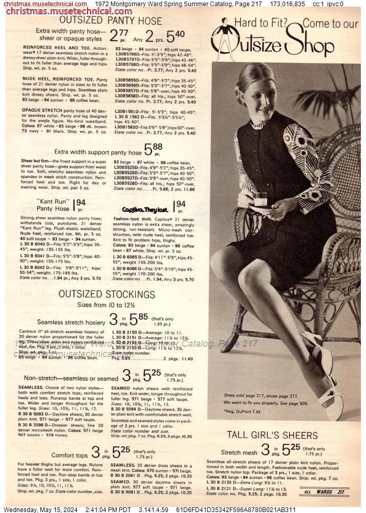 1972 Montgomery Ward Spring Summer Catalog, Page 217