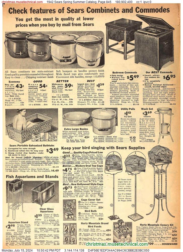 1942 Sears Spring Summer Catalog, Page 845