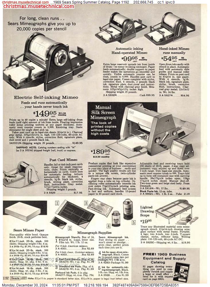 1969 Sears Spring Summer Catalog, Page 1192