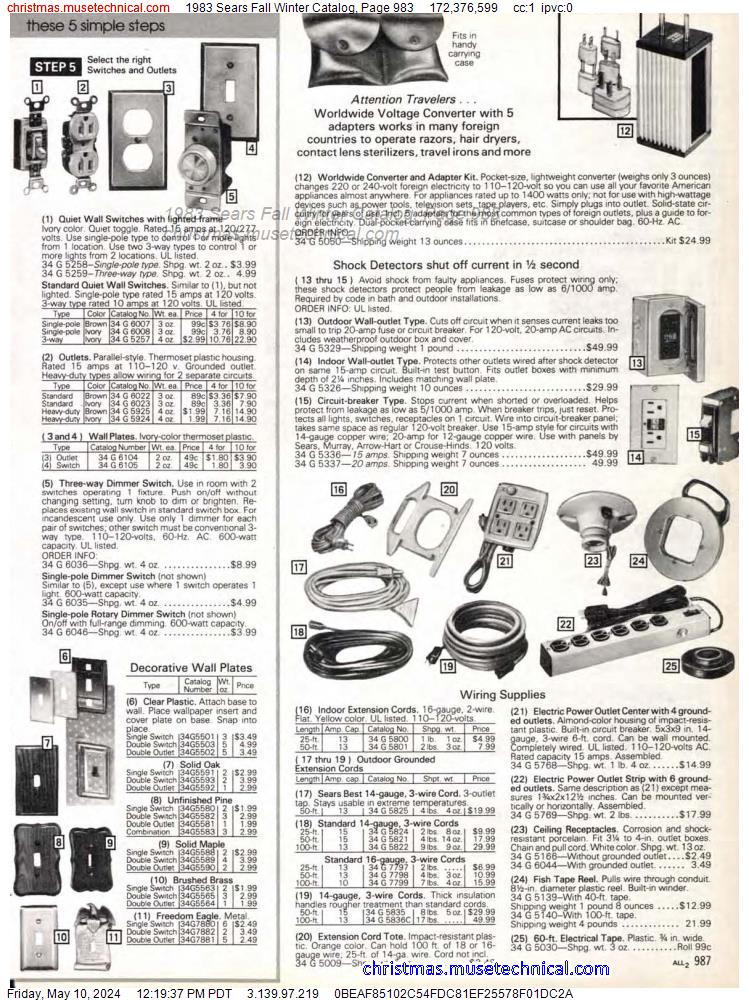 1983 Sears Fall Winter Catalog, Page 983