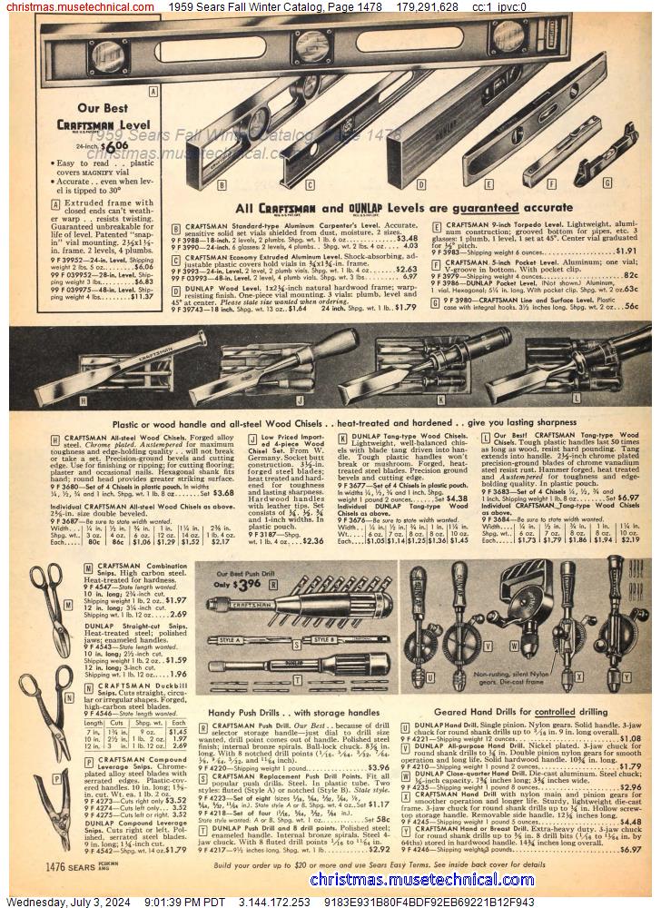 1959 Sears Fall Winter Catalog, Page 1478