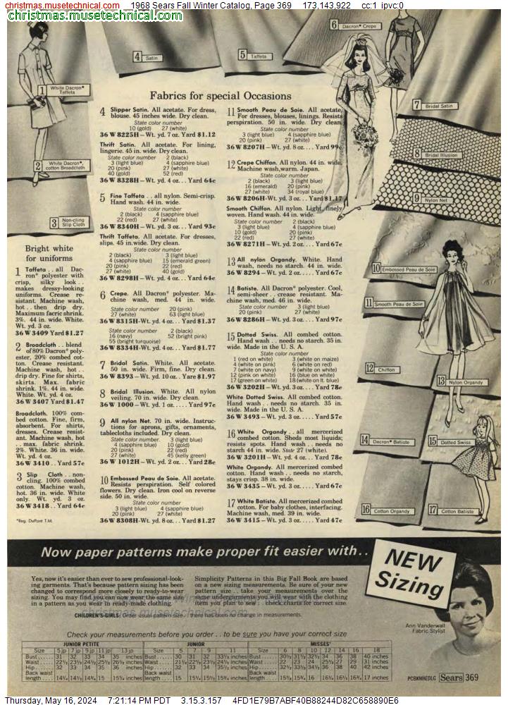 1968 Sears Fall Winter Catalog, Page 369