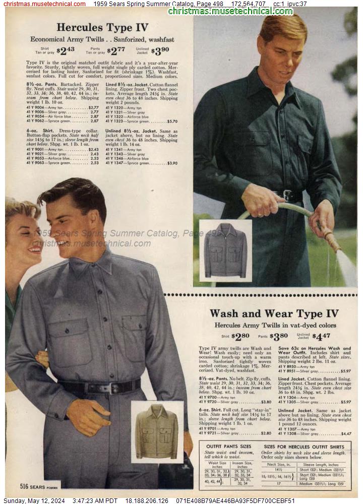 1959 Sears Spring Summer Catalog, Page 498