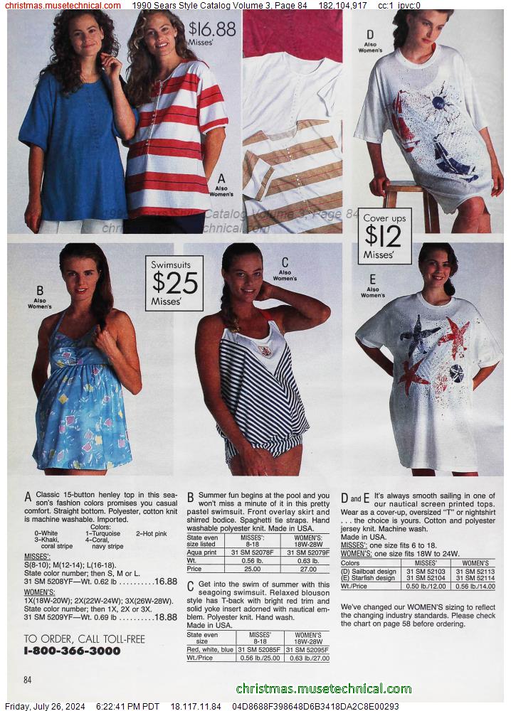1990 Sears Style Catalog Volume 3, Page 84