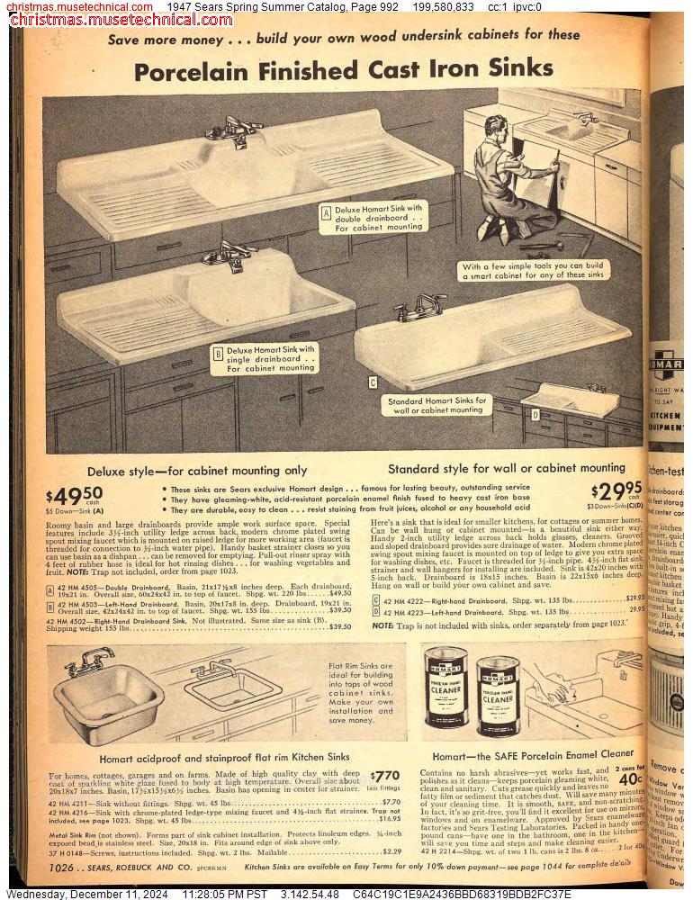 1947 Sears Spring Summer Catalog, Page 992