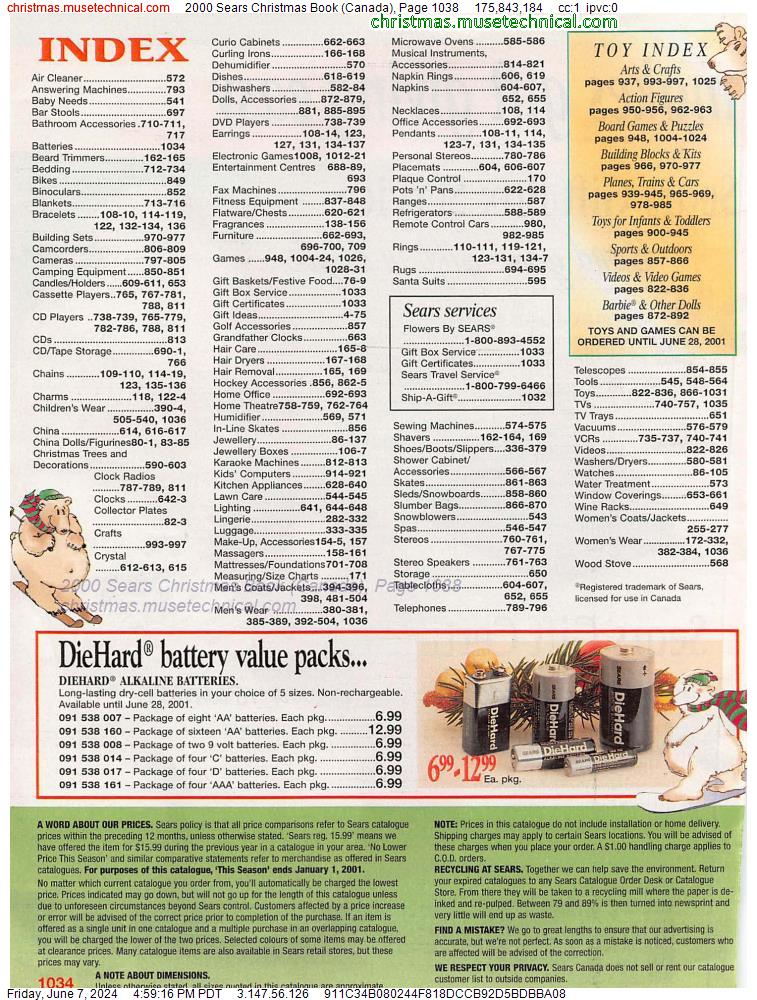 2000 Sears Christmas Book (Canada), Page 1038