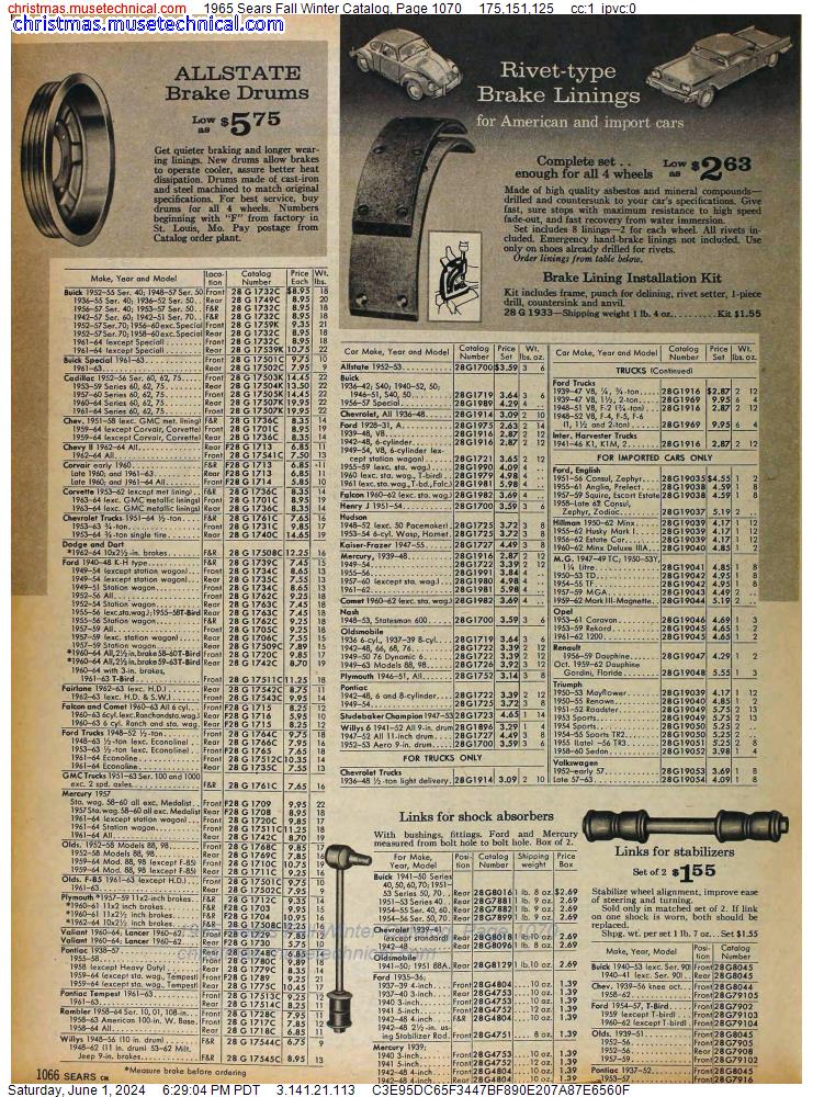 1965 Sears Fall Winter Catalog, Page 1070