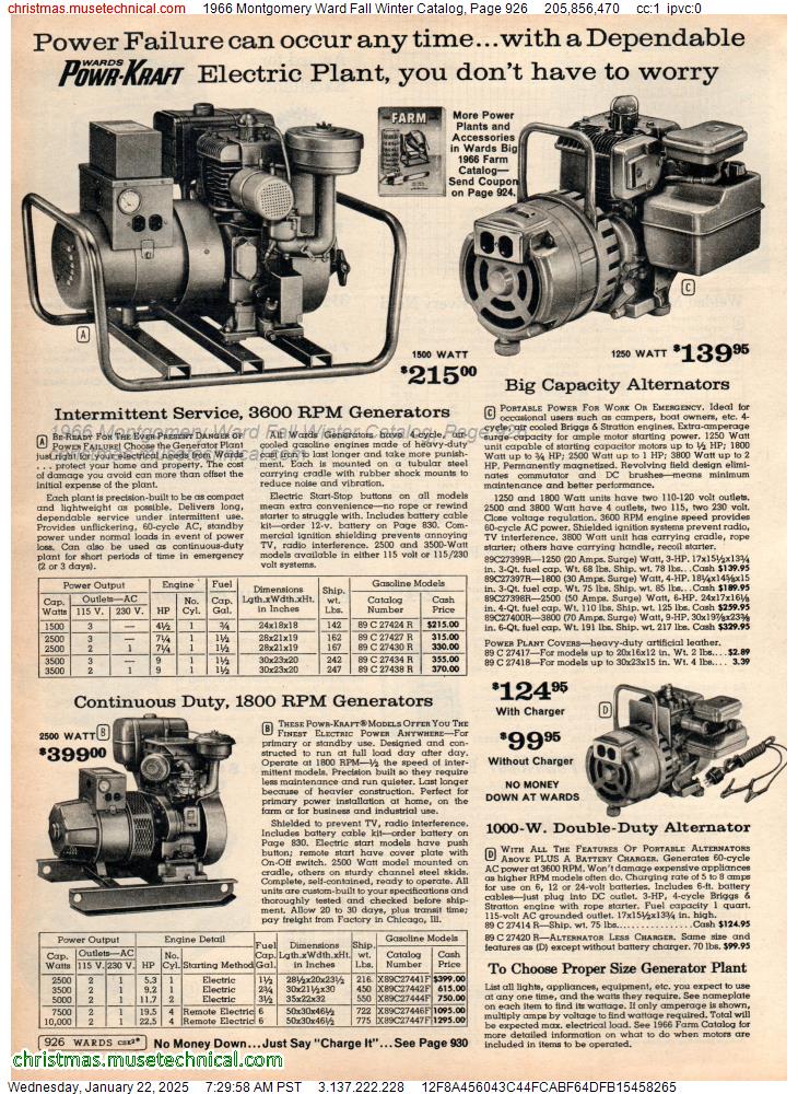 1966 Montgomery Ward Fall Winter Catalog, Page 926