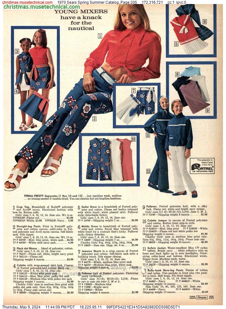 1970 Sears Spring Summer Catalog, Page 205