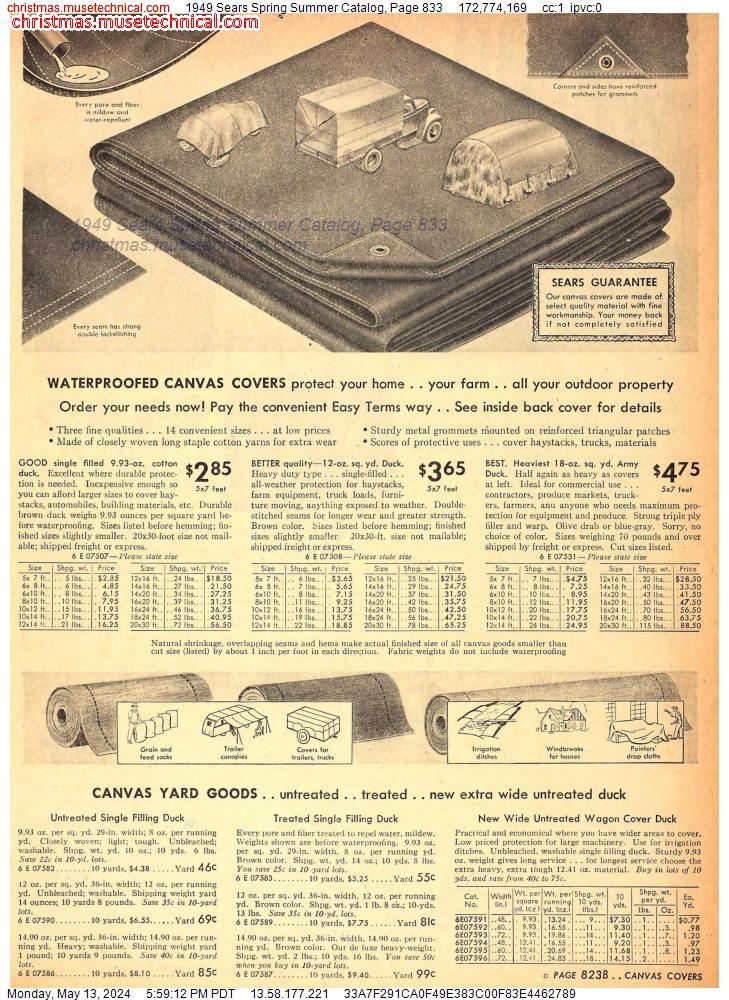 1949 Sears Spring Summer Catalog, Page 833