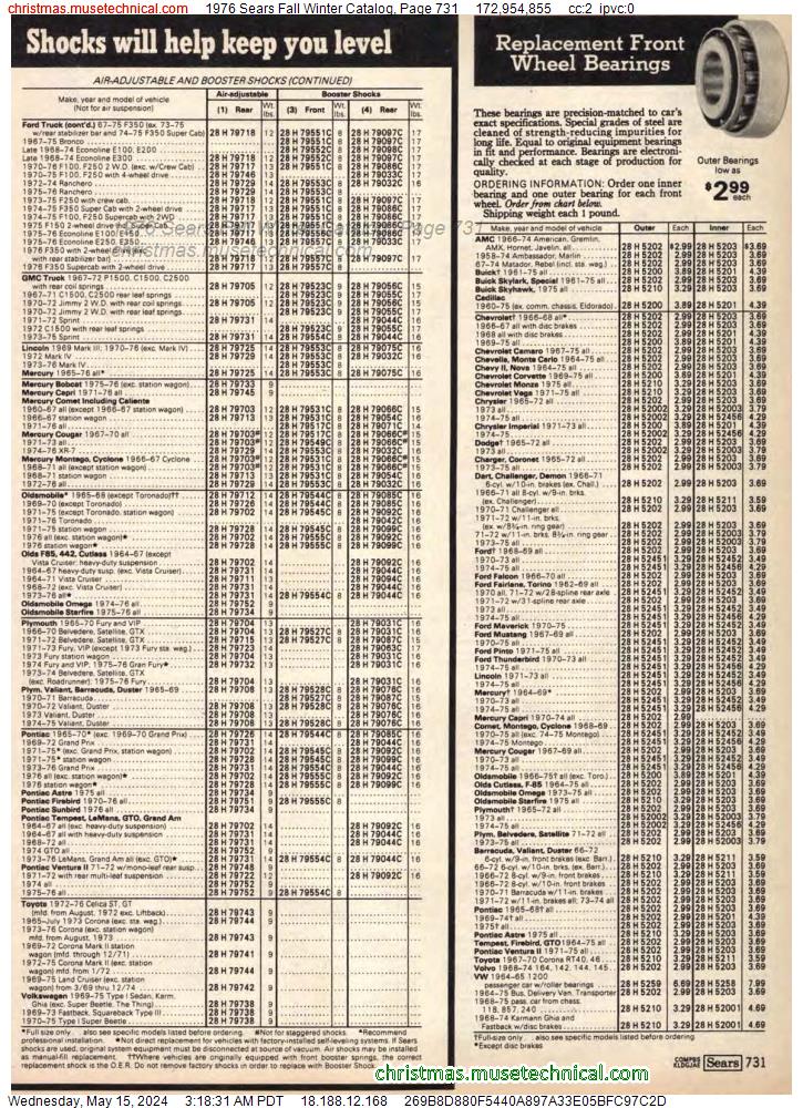 1976 Sears Fall Winter Catalog, Page 731