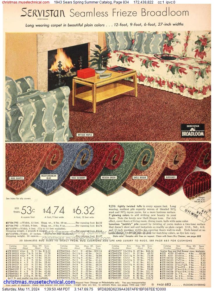 1943 Sears Spring Summer Catalog, Page 834