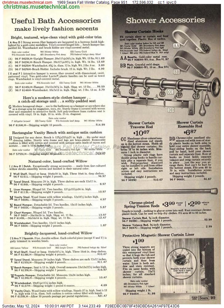 1969 Sears Fall Winter Catalog, Page 951