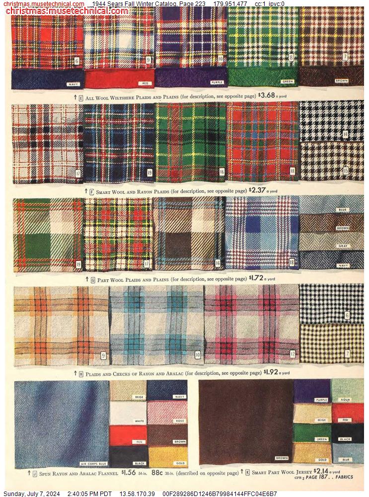 1944 Sears Fall Winter Catalog, Page 223
