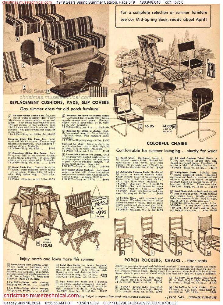 1949 Sears Spring Summer Catalog, Page 549