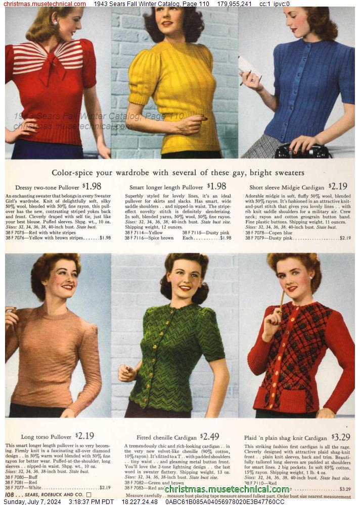 1943 Sears Fall Winter Catalog, Page 110