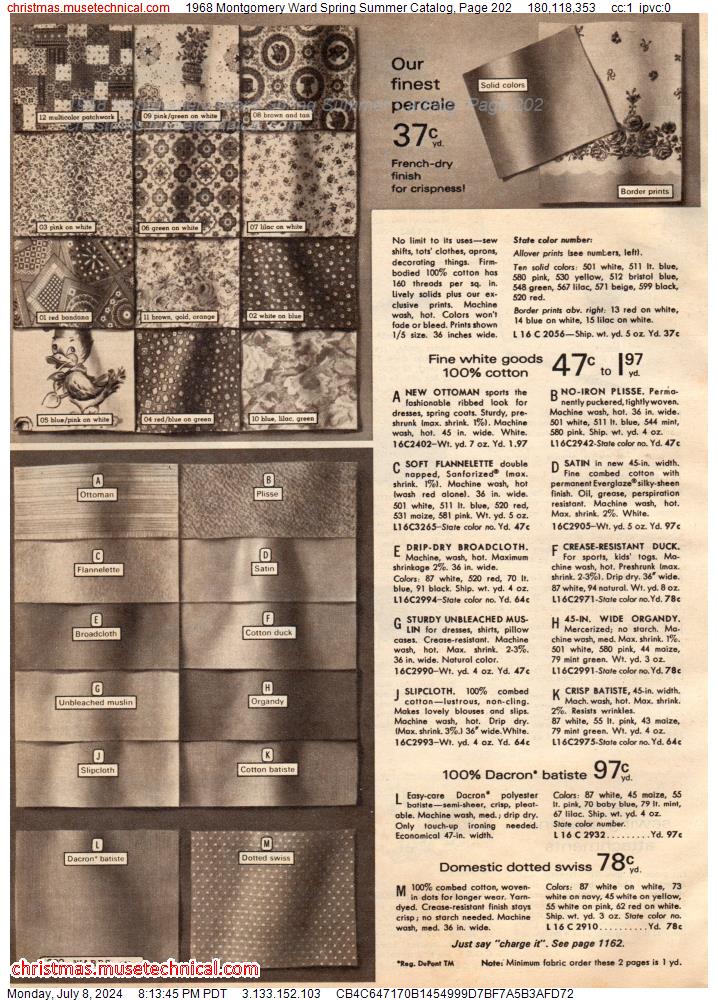 1968 Montgomery Ward Spring Summer Catalog, Page 202