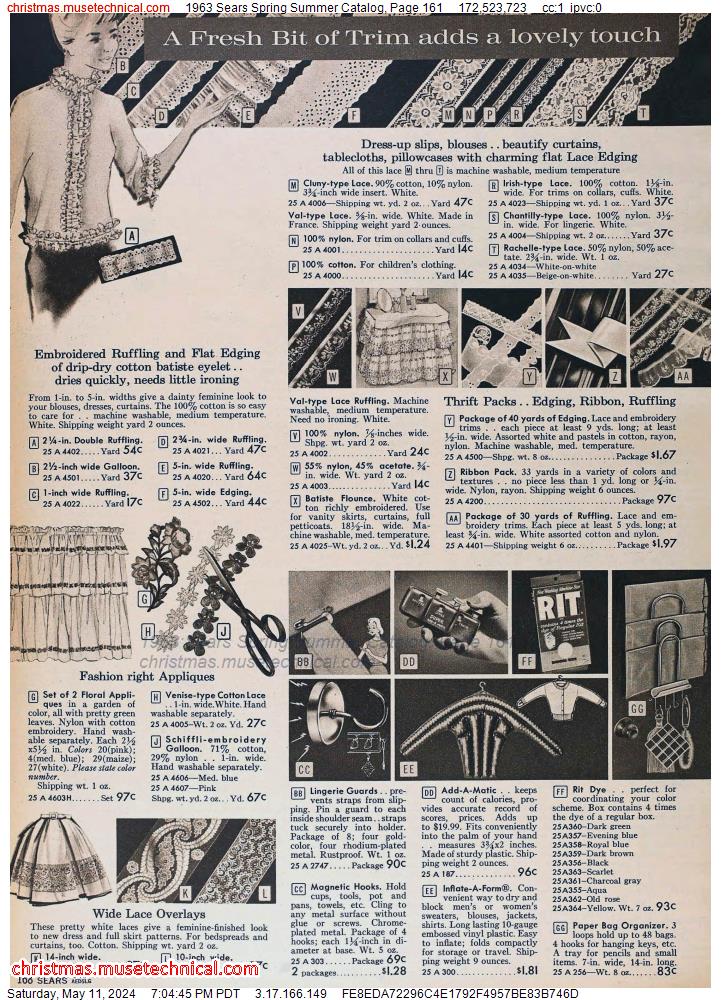 1963 Sears Spring Summer Catalog, Page 161