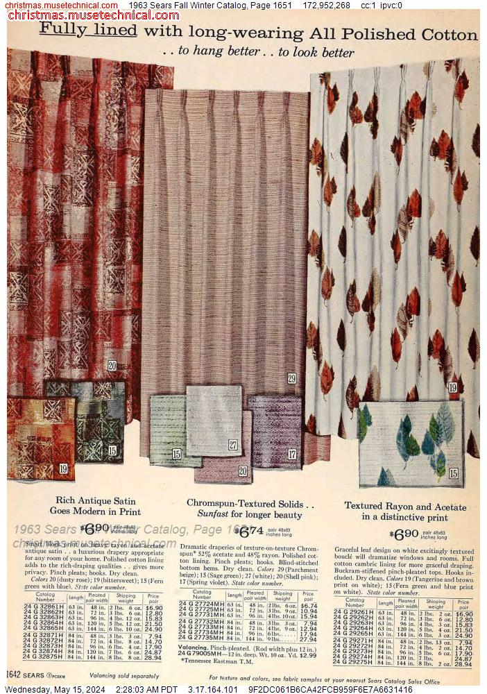 1963 Sears Fall Winter Catalog, Page 1651