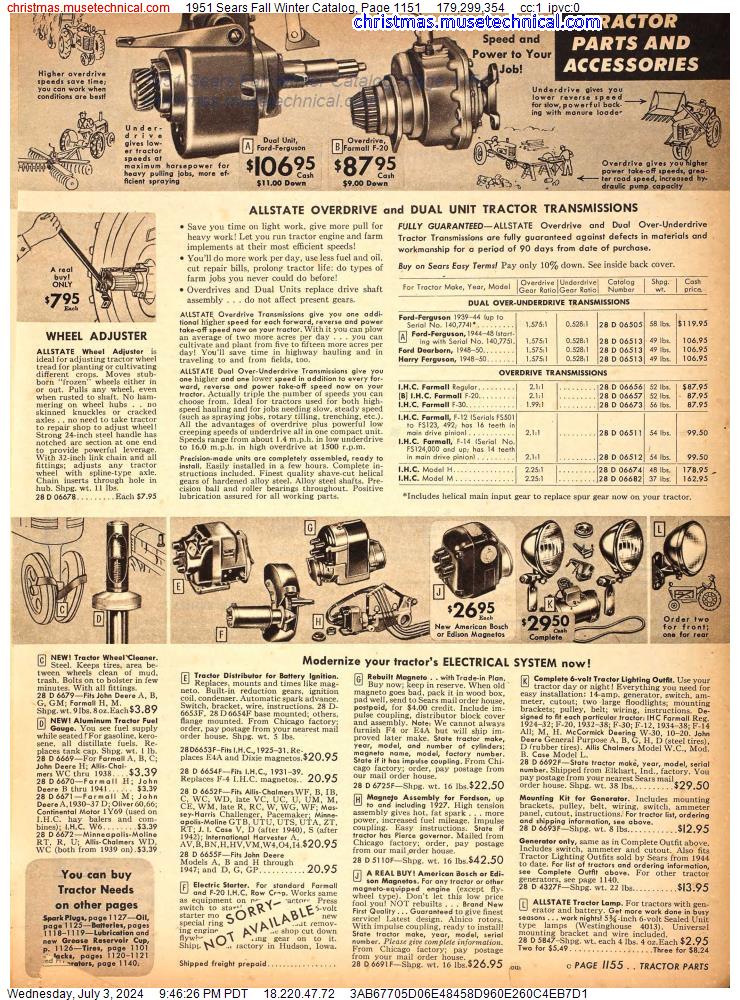 1951 Sears Fall Winter Catalog, Page 1151
