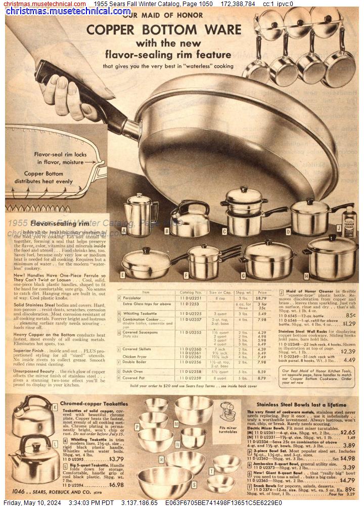 1955 Sears Fall Winter Catalog, Page 1050