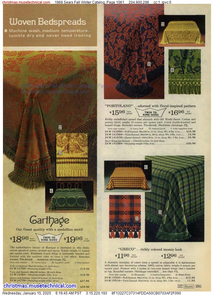 1968 Sears Fall Winter Catalog, Page 1061