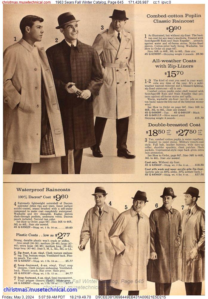 1963 Sears Fall Winter Catalog, Page 645