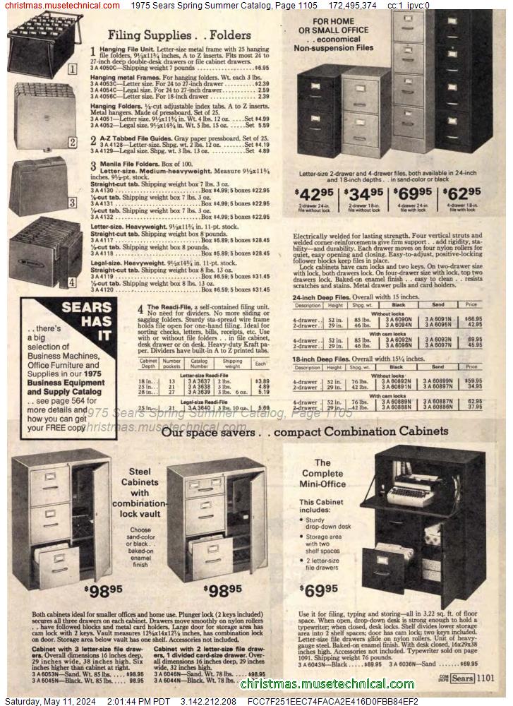 1975 Sears Spring Summer Catalog, Page 1105