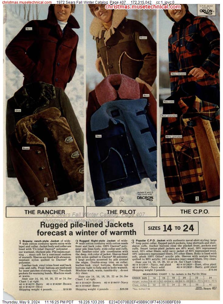 1972 Sears Fall Winter Catalog, Page 407
