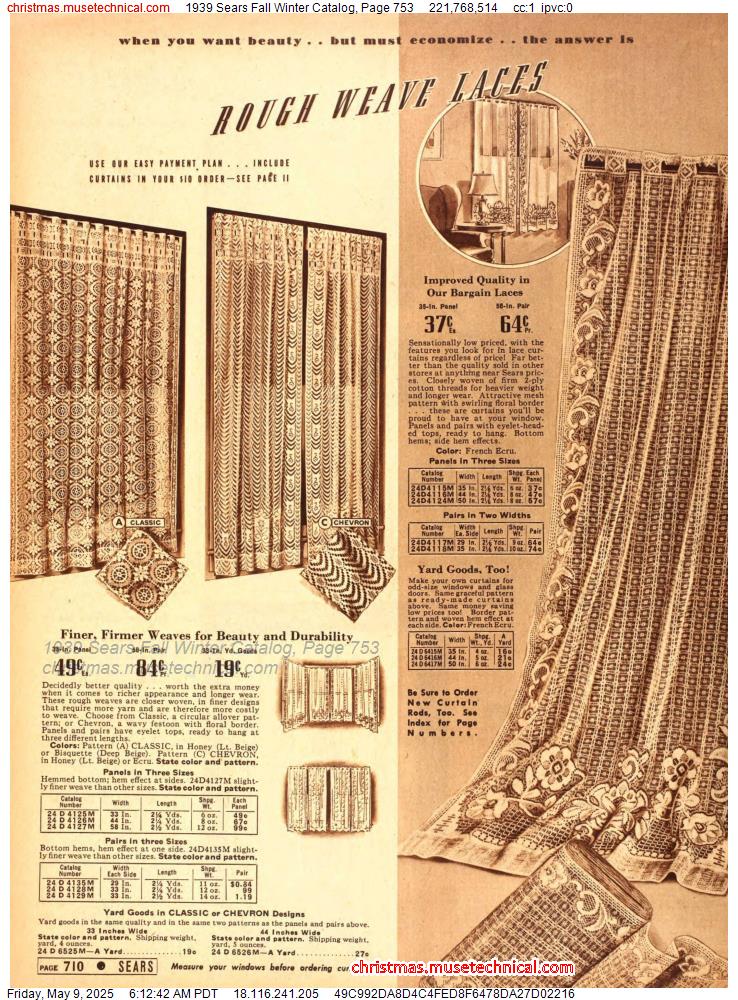 1939 Sears Fall Winter Catalog, Page 753