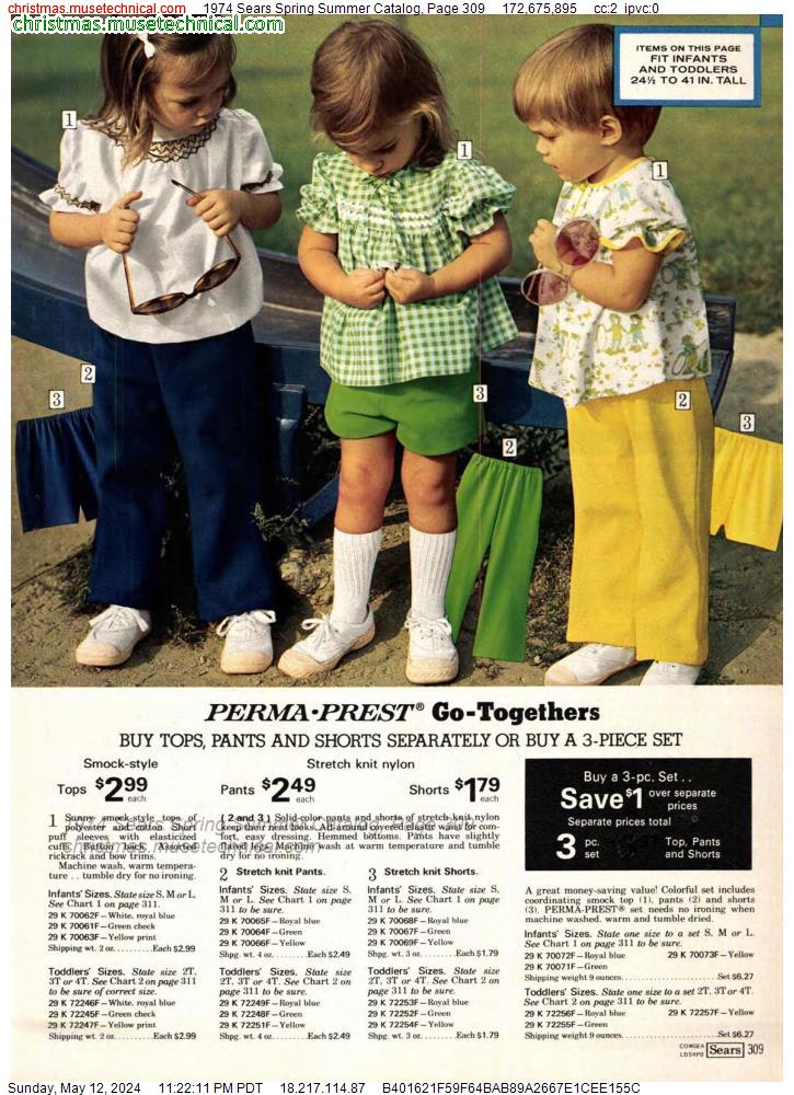 1974 Sears Spring Summer Catalog, Page 309