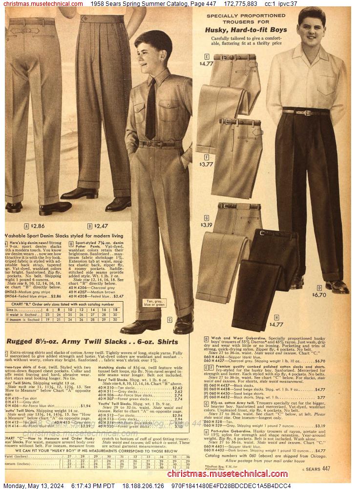 1958 Sears Spring Summer Catalog, Page 447