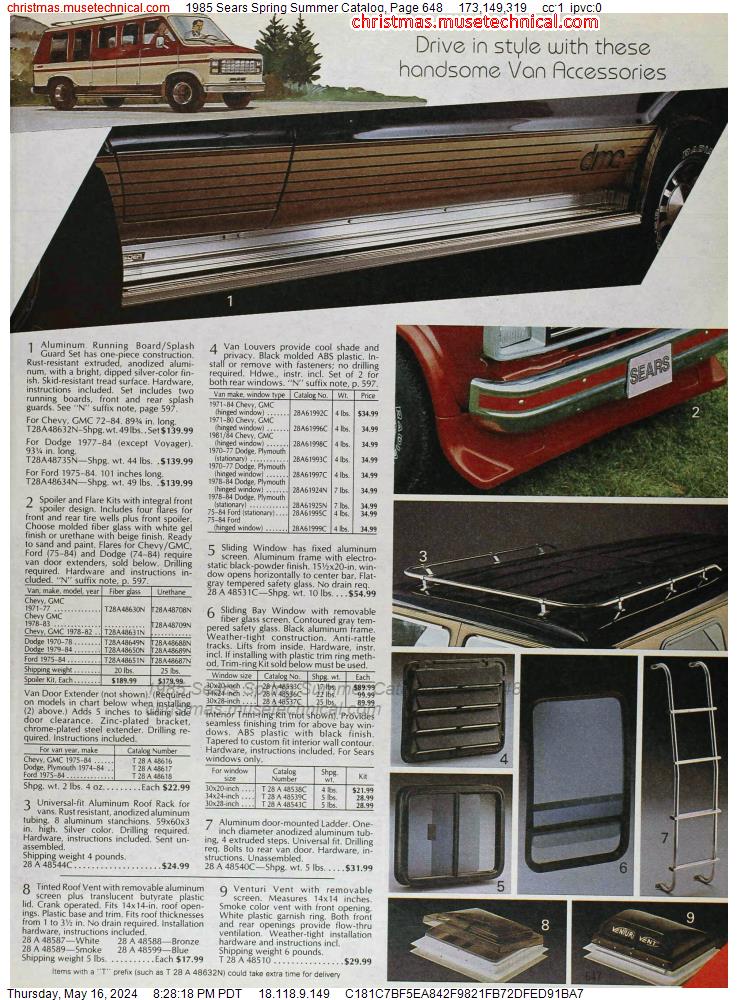 1985 Sears Spring Summer Catalog, Page 648
