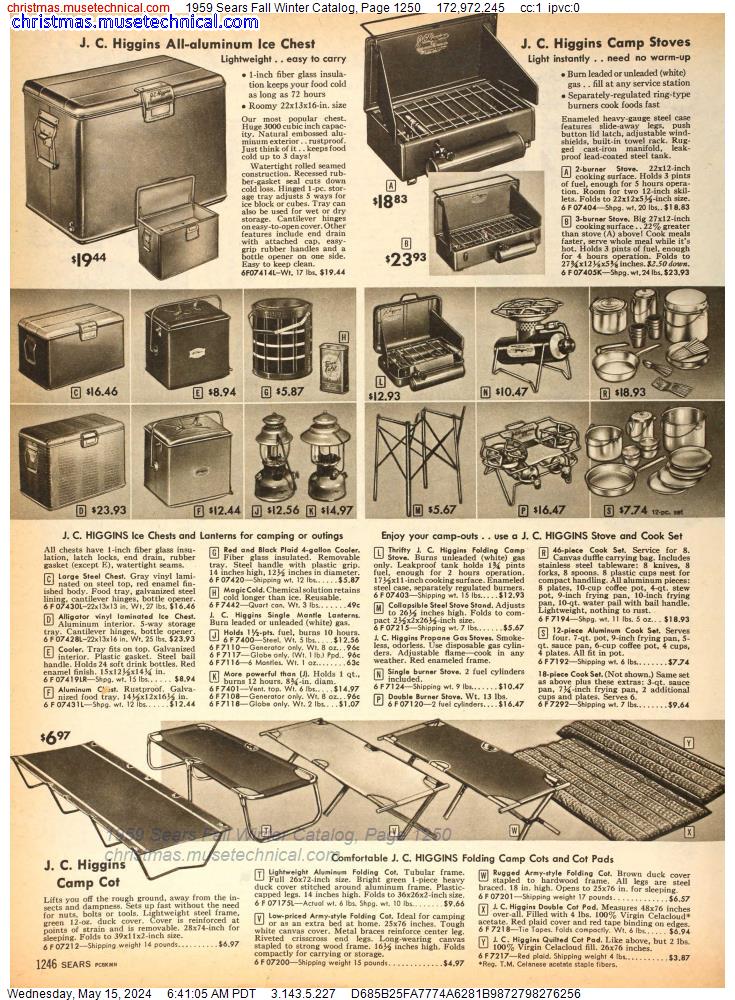 1959 Sears Fall Winter Catalog, Page 1250