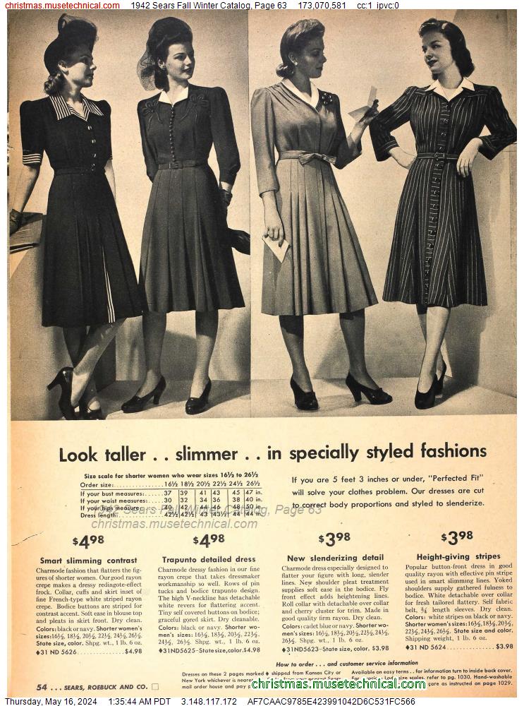 1942 Sears Fall Winter Catalog, Page 63