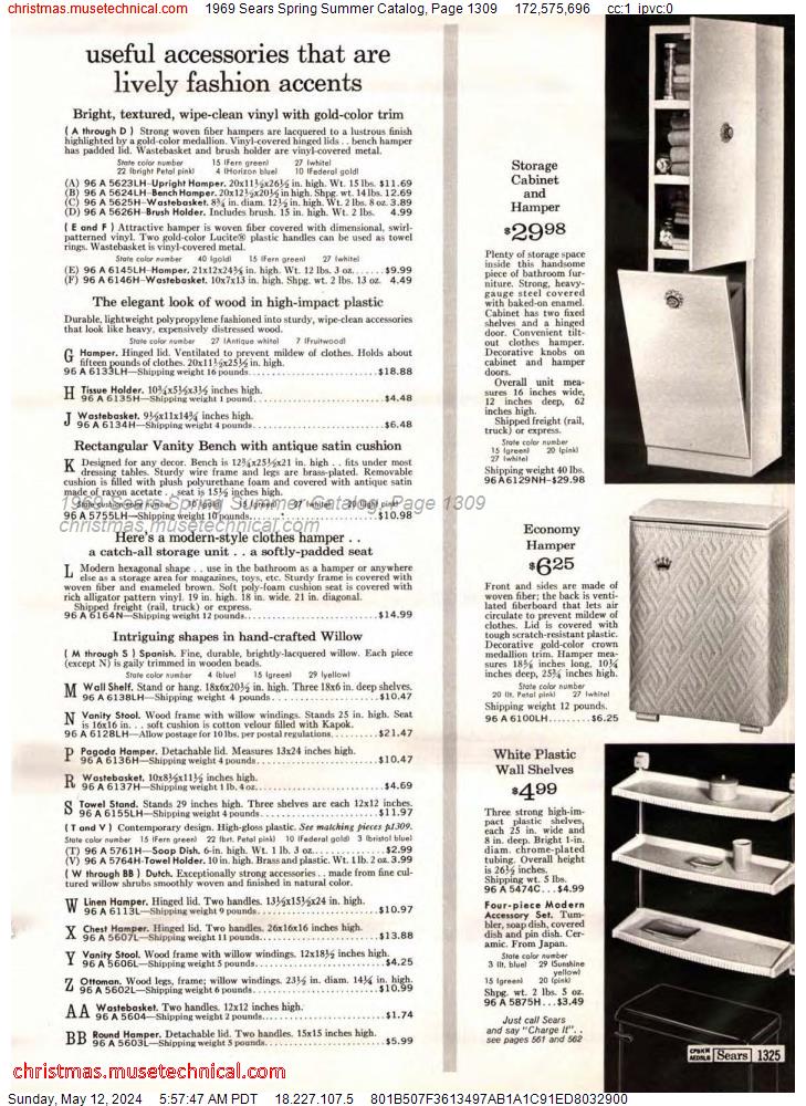 1969 Sears Spring Summer Catalog, Page 1309