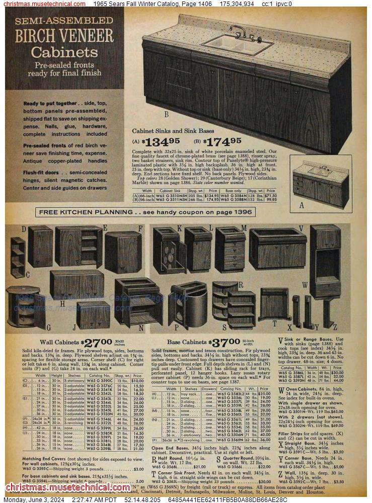1965 Sears Fall Winter Catalog, Page 1406
