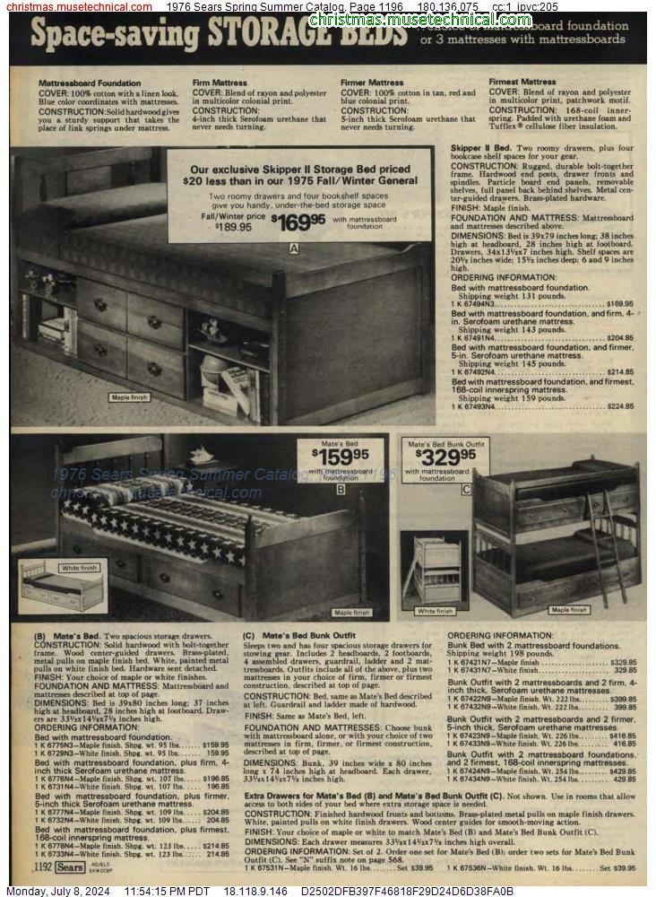 1976 Sears Spring Summer Catalog, Page 1196