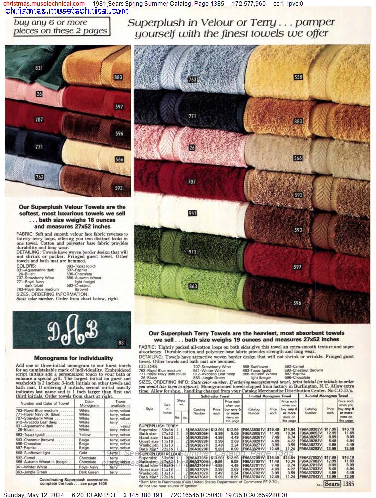1981 Sears Spring Summer Catalog, Page 1385