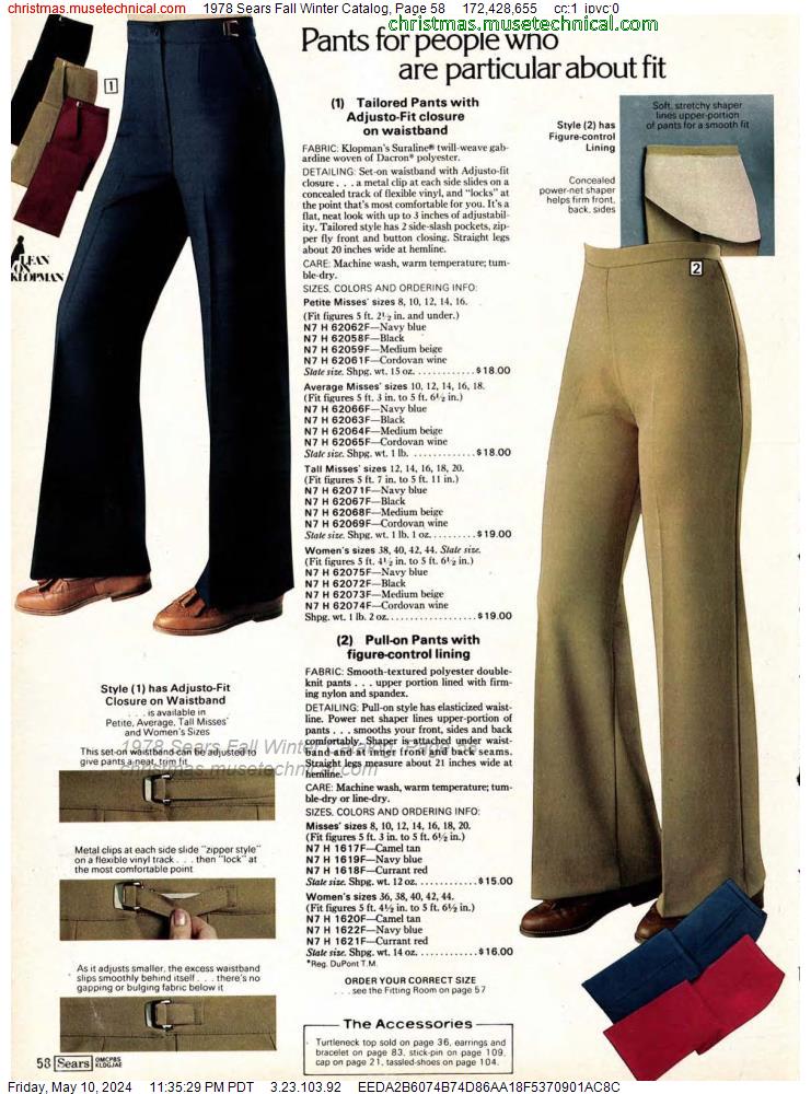 1978 Sears Fall Winter Catalog, Page 58