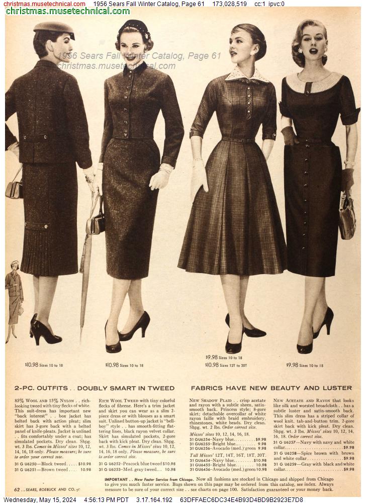 1956 Sears Fall Winter Catalog, Page 61
