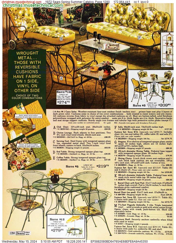 1972 Sears Spring Summer Catalog, Page 1280