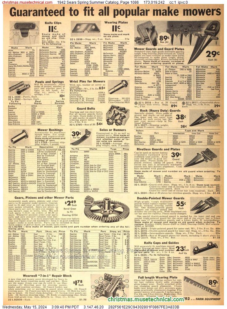 1942 Sears Spring Summer Catalog, Page 1086