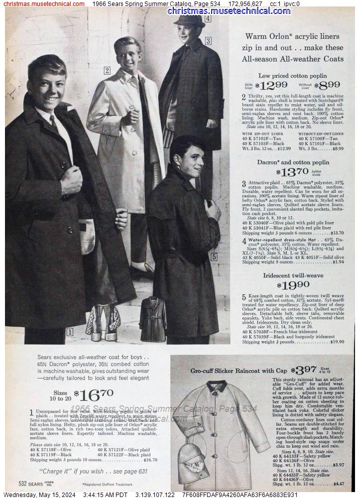 1966 Sears Spring Summer Catalog, Page 534