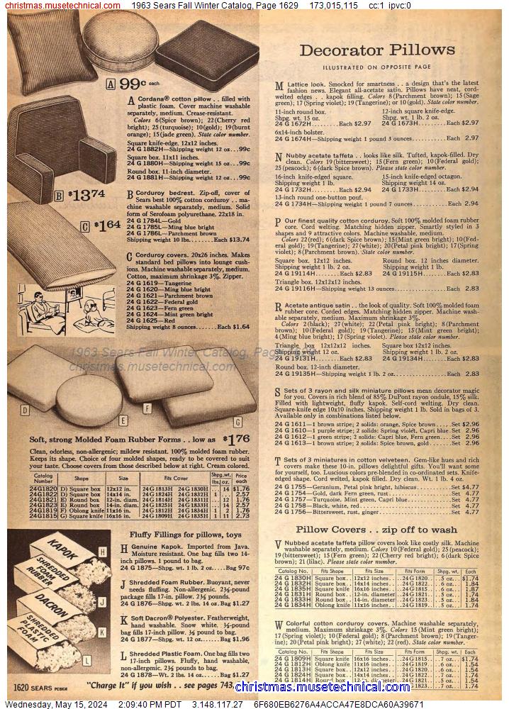 1963 Sears Fall Winter Catalog, Page 1629