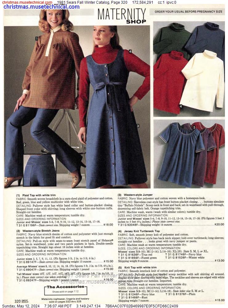 1981 Sears Fall Winter Catalog, Page 320
