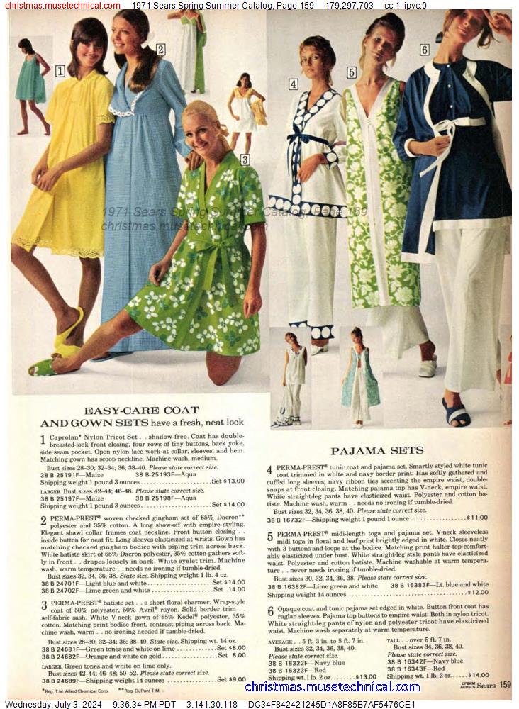 1971 Sears Spring Summer Catalog, Page 159